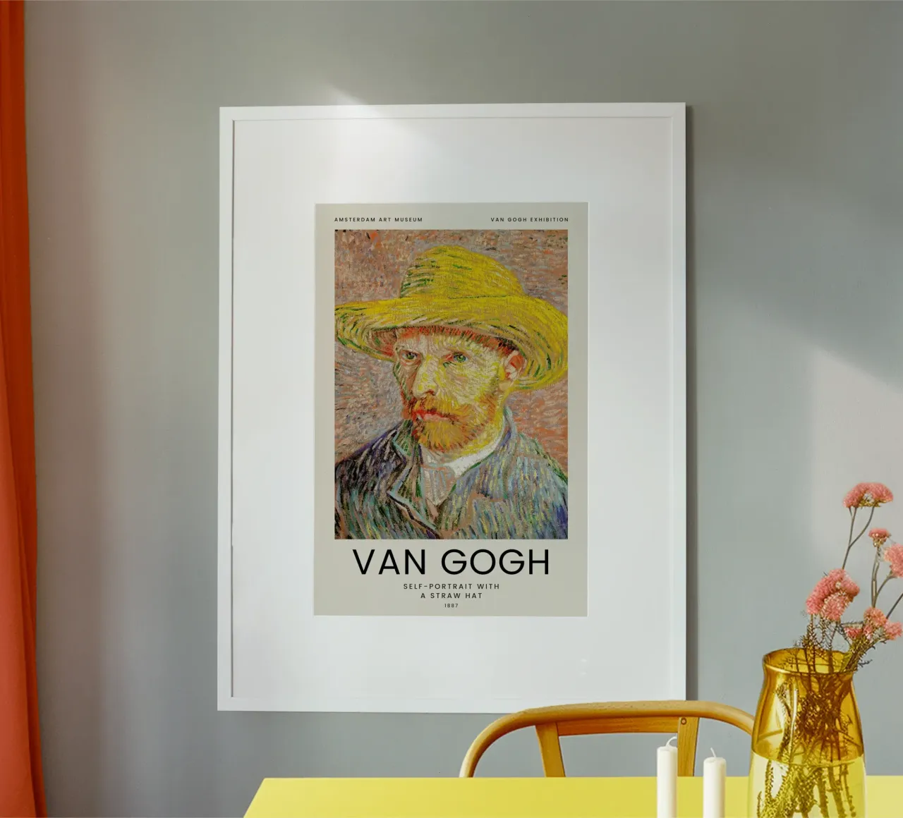 van Gogh - Self-Portrait with a Straw Hat carta hahnemühle da Vintage by JUNIQE