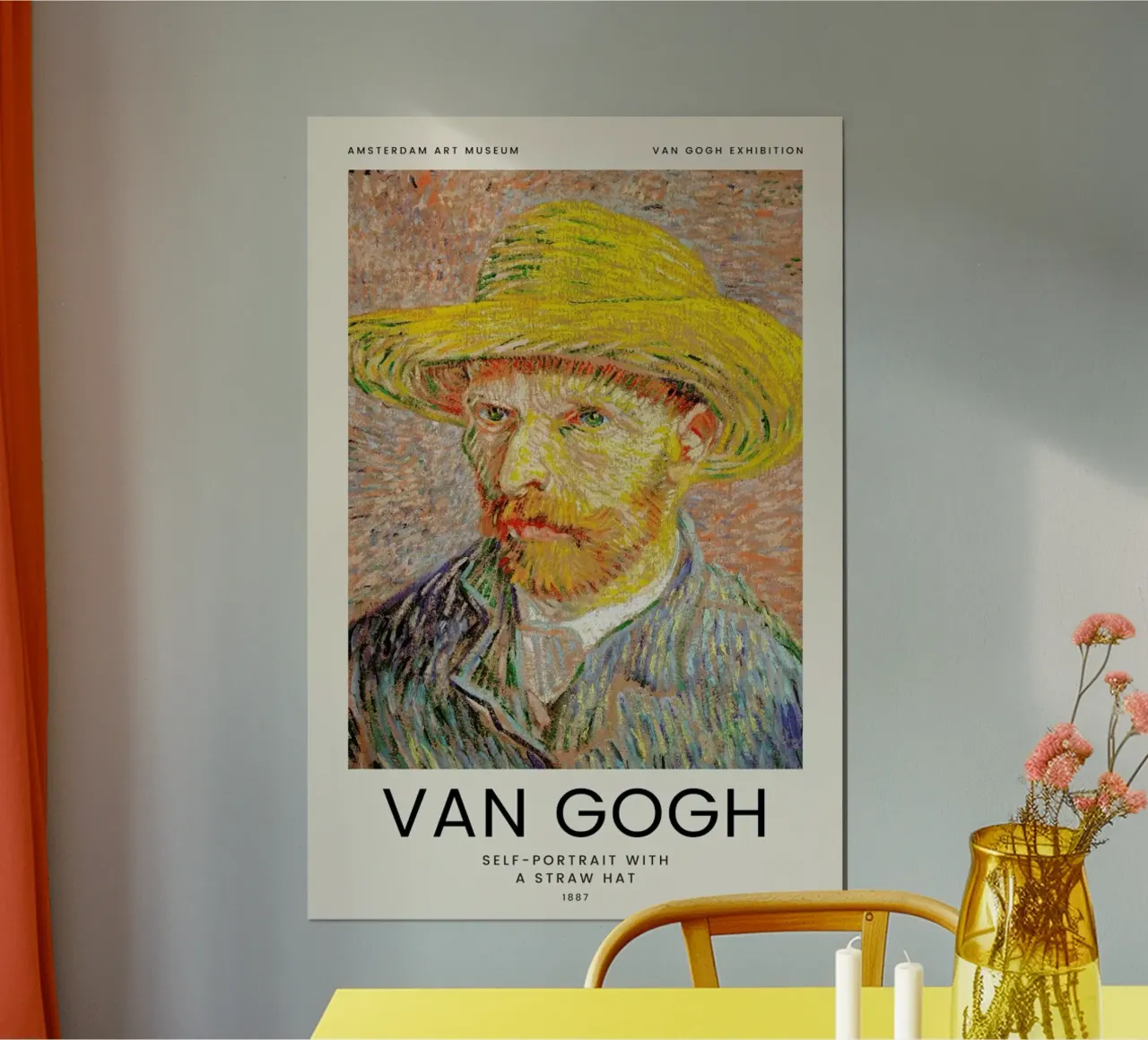 van Gogh - Self-Portrait with a Straw Hat poster da Vintage by JUNIQE