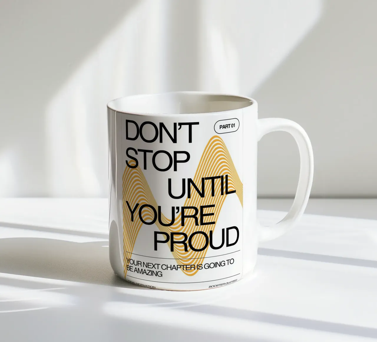 DON‘T STOP UNTIL YOU‘RE PROUD tazza in ceramica da Einfach Uebel