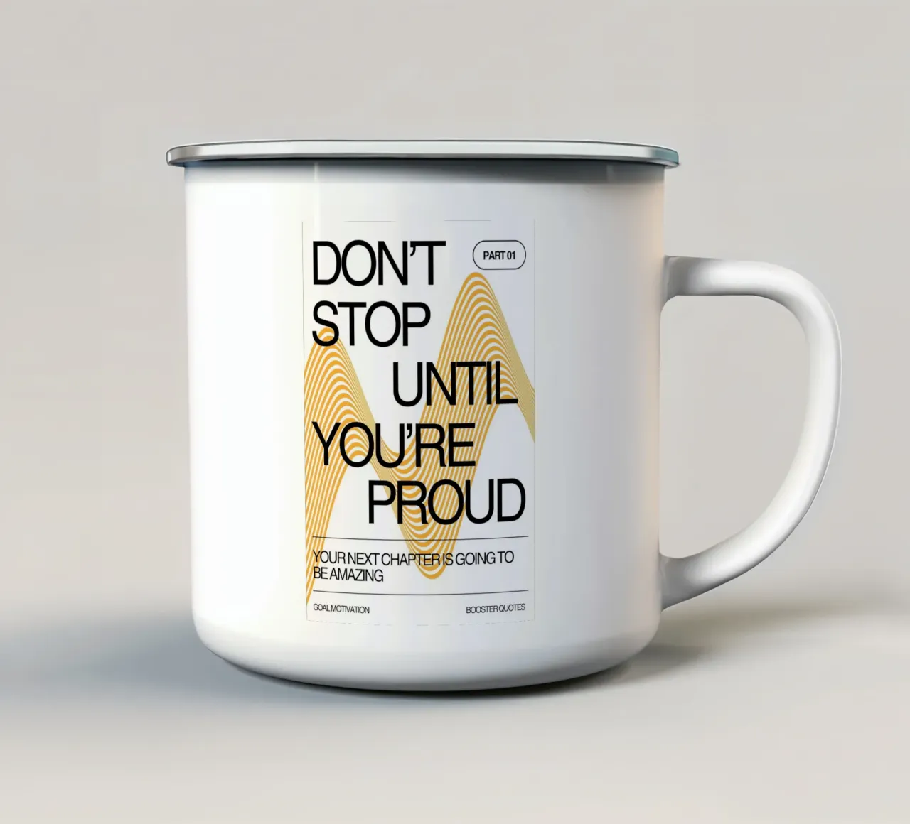 DON‘T STOP UNTIL YOU‘RE PROUD tazza in smalto da Einfach Uebel