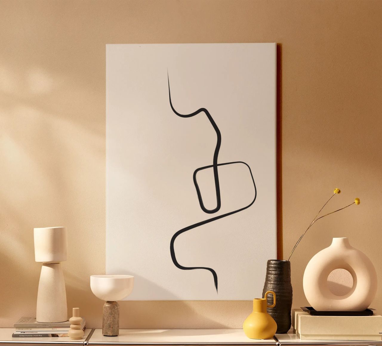 Schwarze Striche 2 Leinwand von NouveauPrints