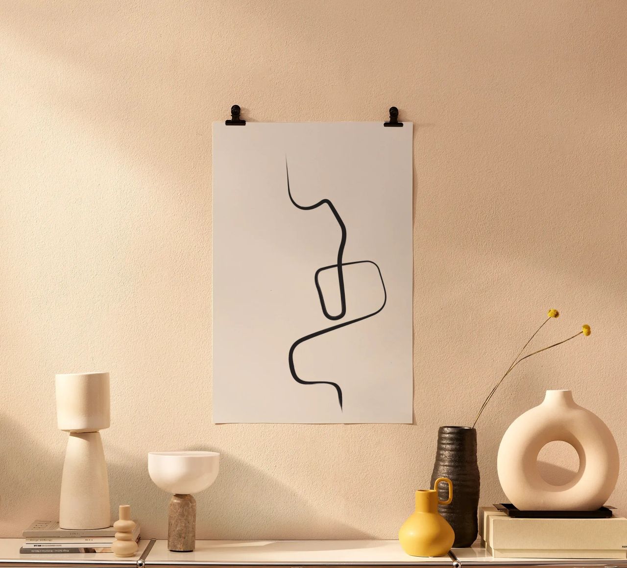 Schwarze Striche 2 Poster von NouveauPrints