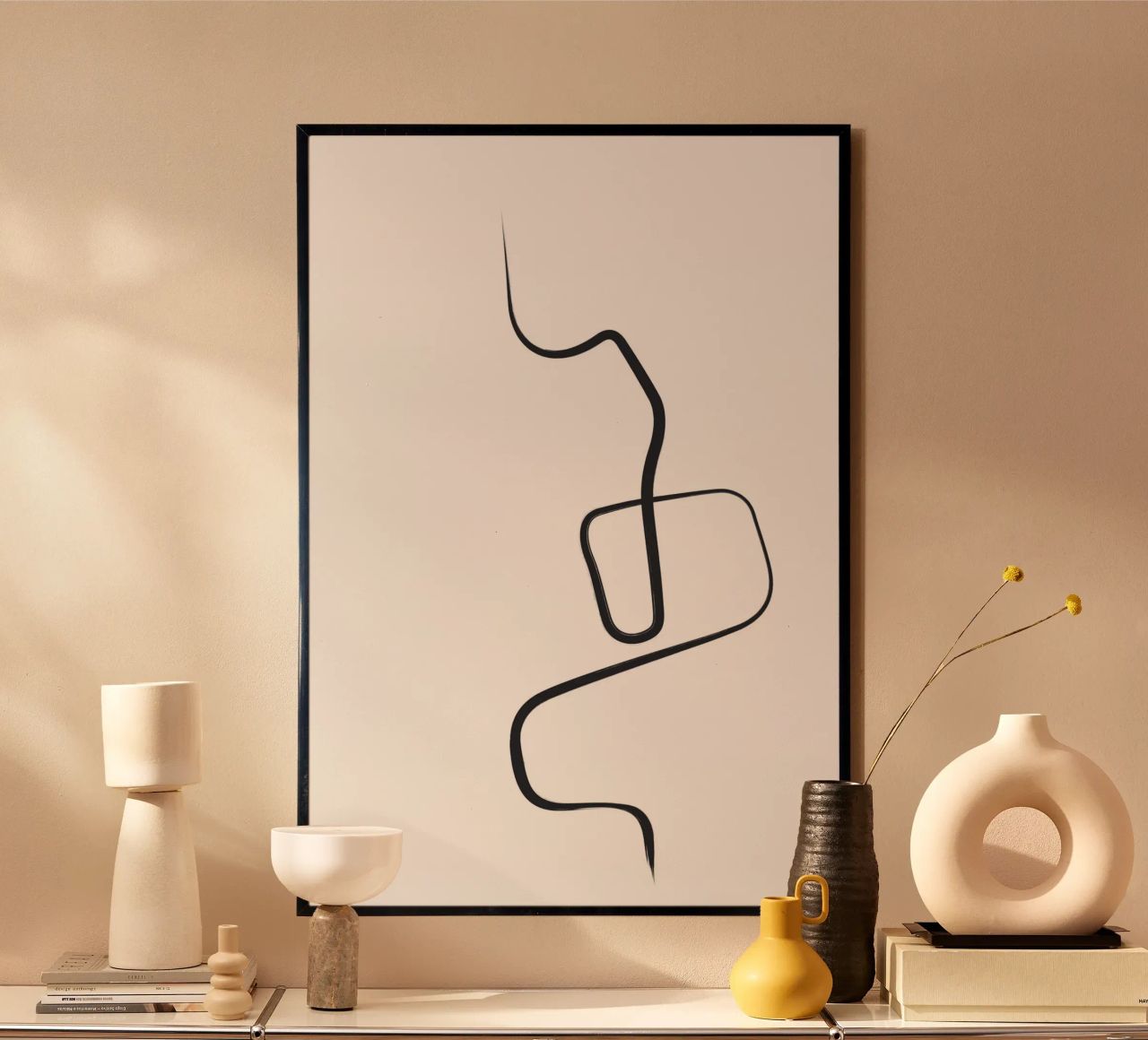 Schwarze Striche 2 Poster von NouveauPrints