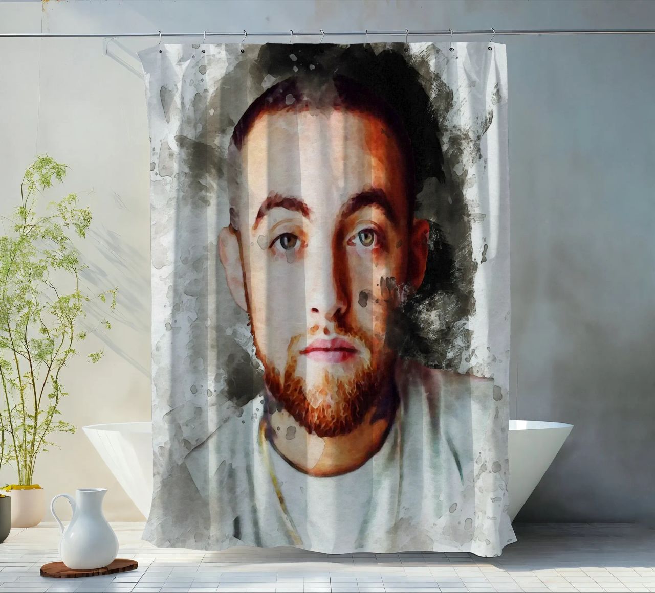 Smudge Mac Miller cortina de baño de Gunawan Rb