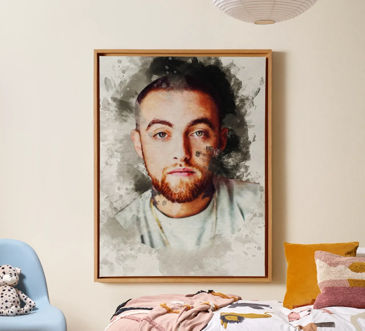Smudge Mac Miller tela con Cornice a cassetta da Gunawan Rb