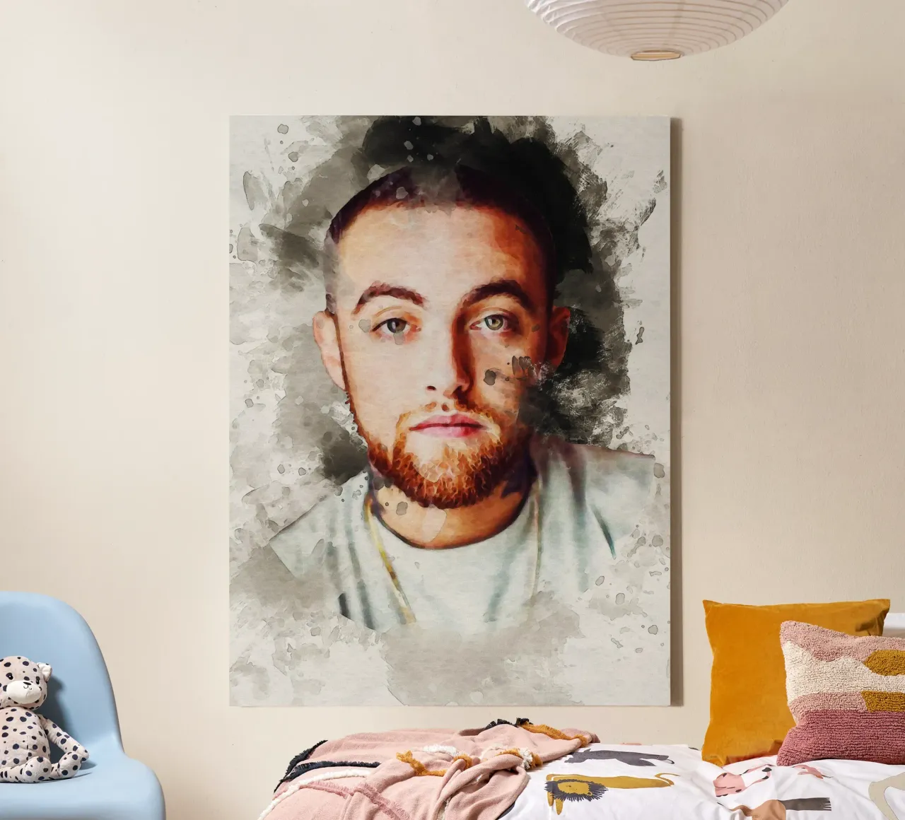 Smudge Mac Miller tela con Cornice a cassetta da Gunawan Rb