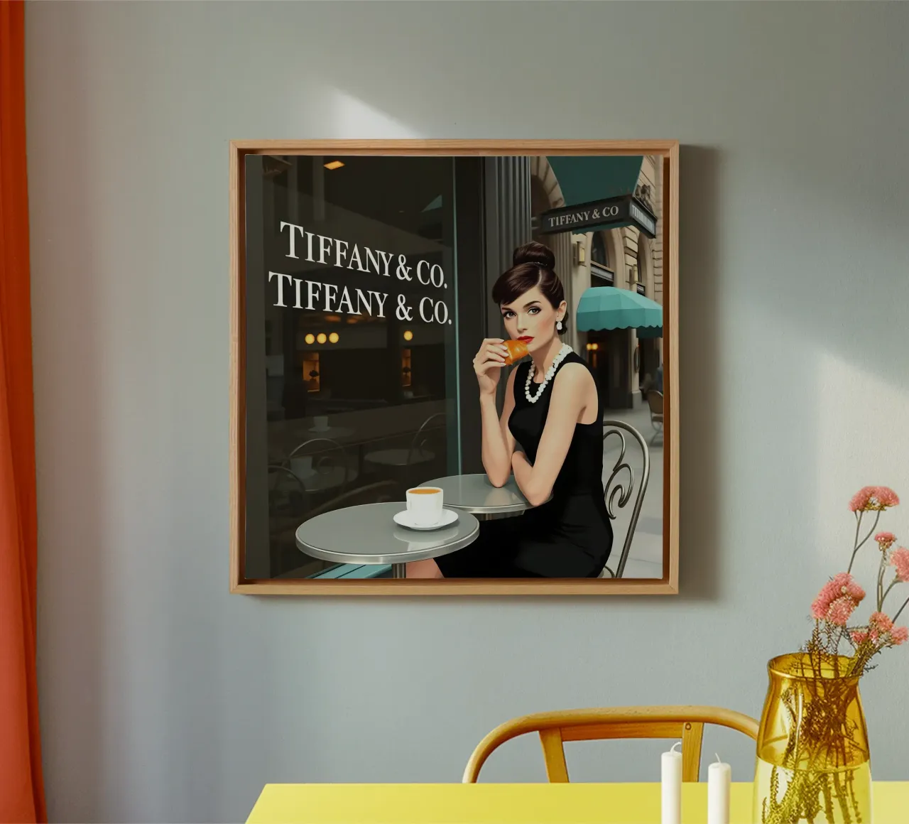 breakfast at tiffany's canvas with Floater frame by Anita's Dream