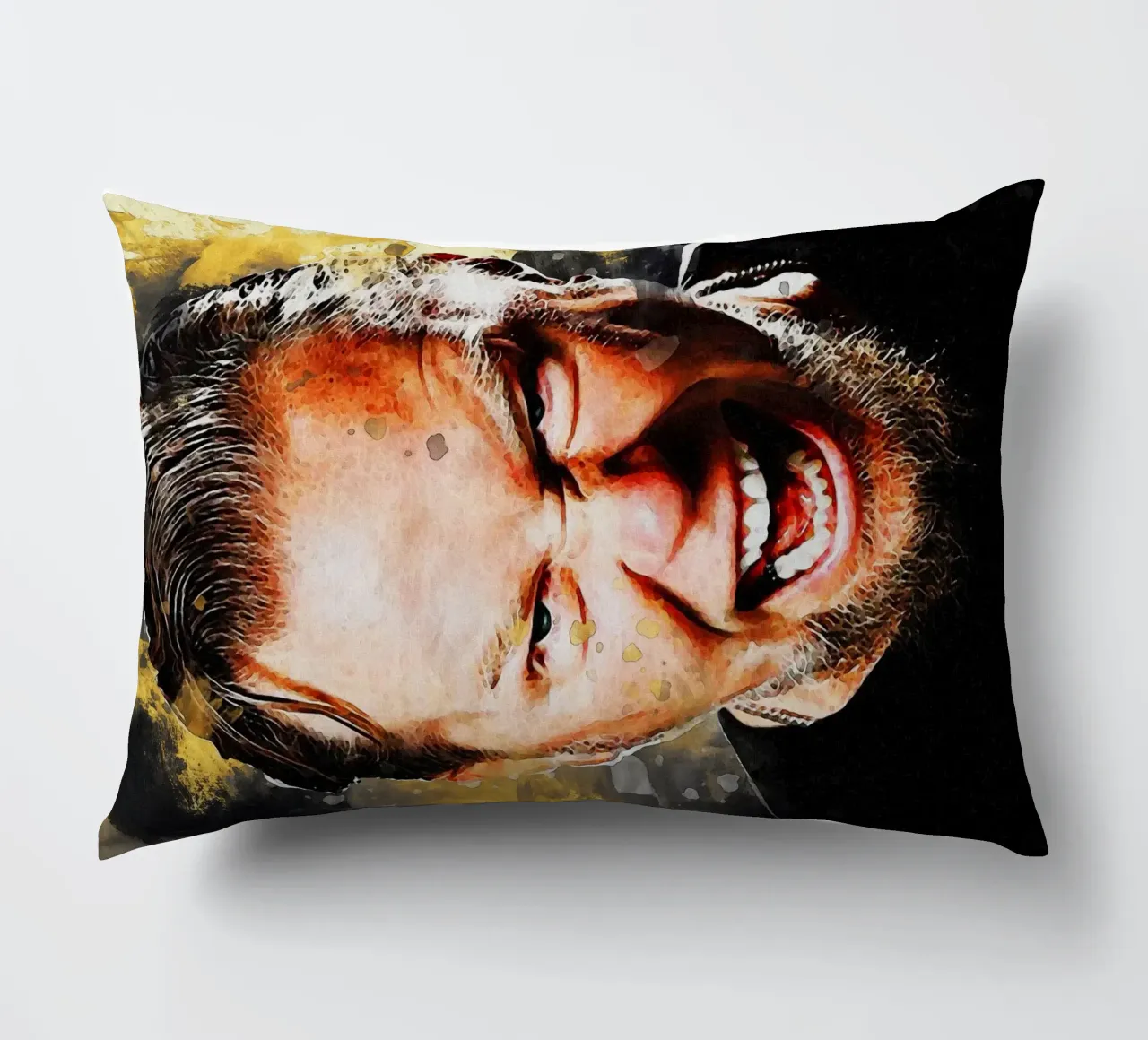 Macchia di ritratto di James Hetfield cuscino da Gunawan Rb