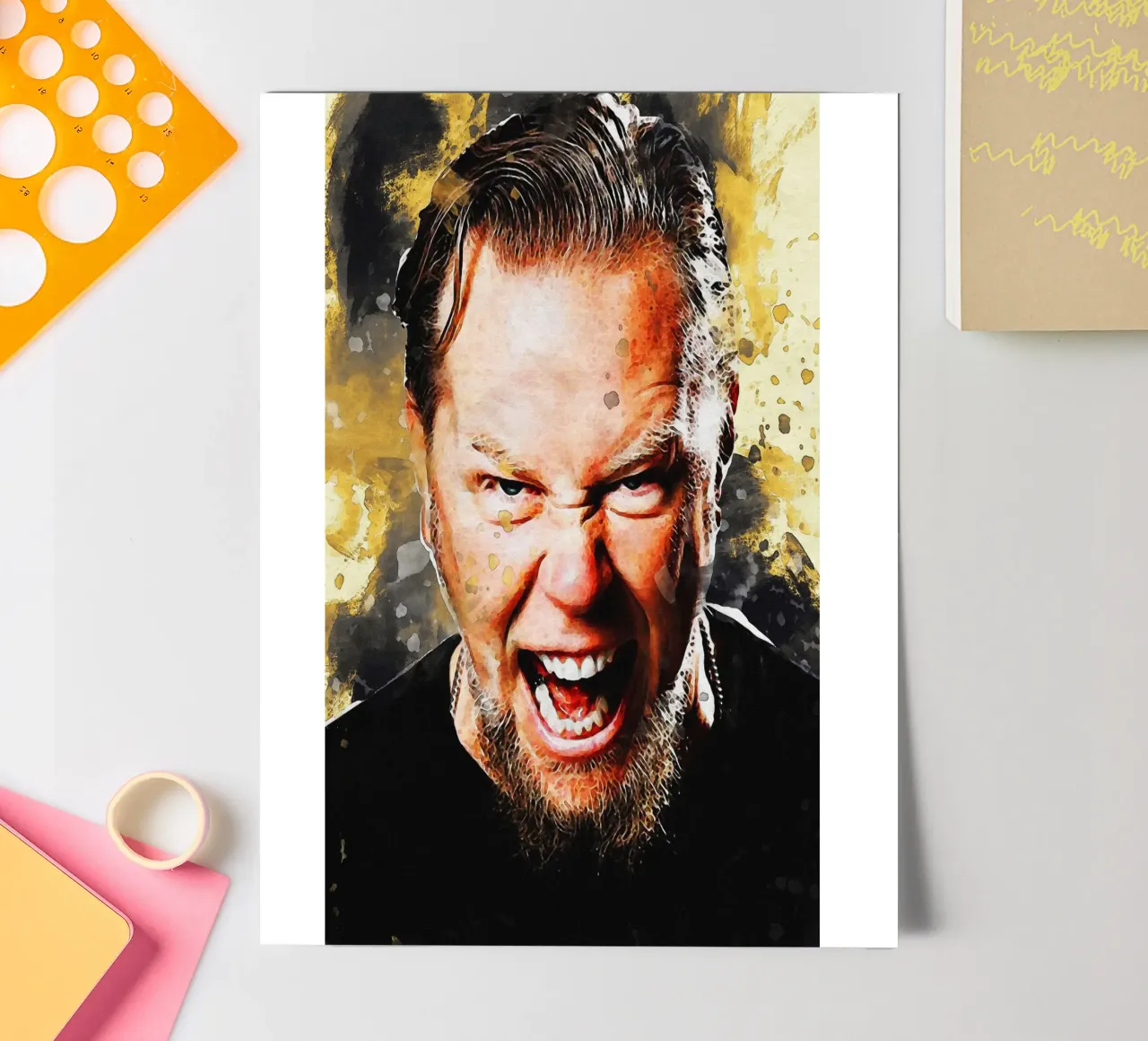 Smudge of Portrait James Hetfield sticker sheet by Gunawan Rb