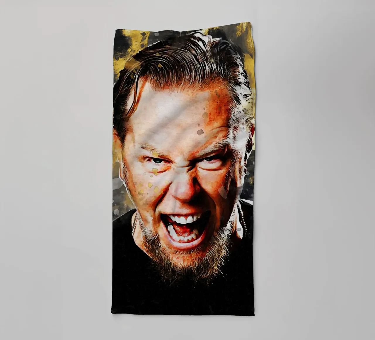 Smudge of Portrait James Hetfield towel by Gunawan Rb