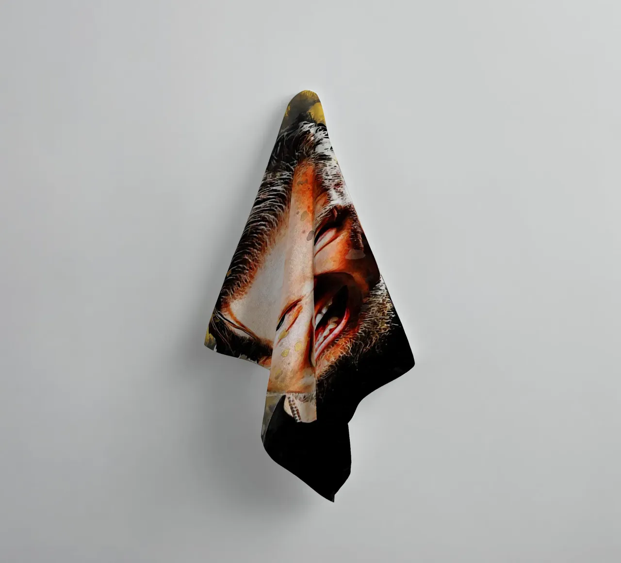 Smudge of Portrait James Hetfield towel by Gunawan Rb
