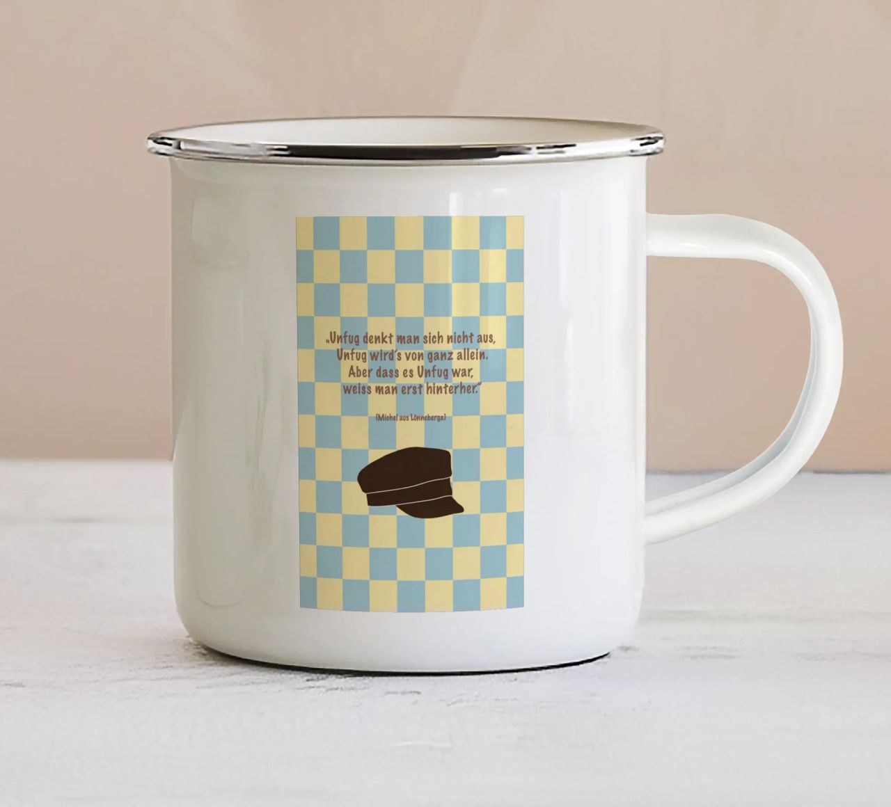 Unfug. tazza in smalto da FRICKE DESIGN