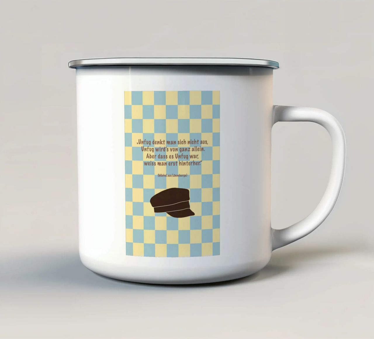 Unfug. tazza in smalto da FRICKE DESIGN