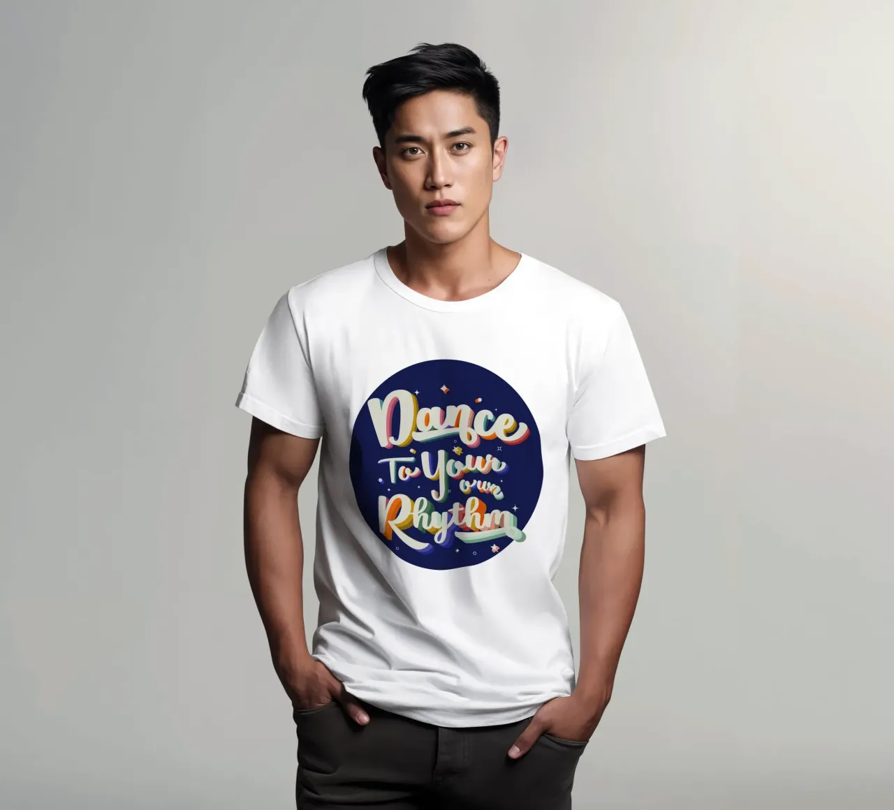 Tanze zu deinem eigenen Rhythmus Retro Bright Text T-Shirt von showmemars
