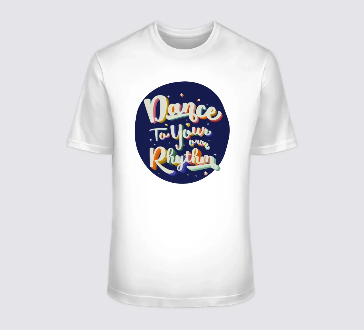 Tanze zu deinem eigenen Rhythmus Retro Bright Text T-Shirt von showmemars