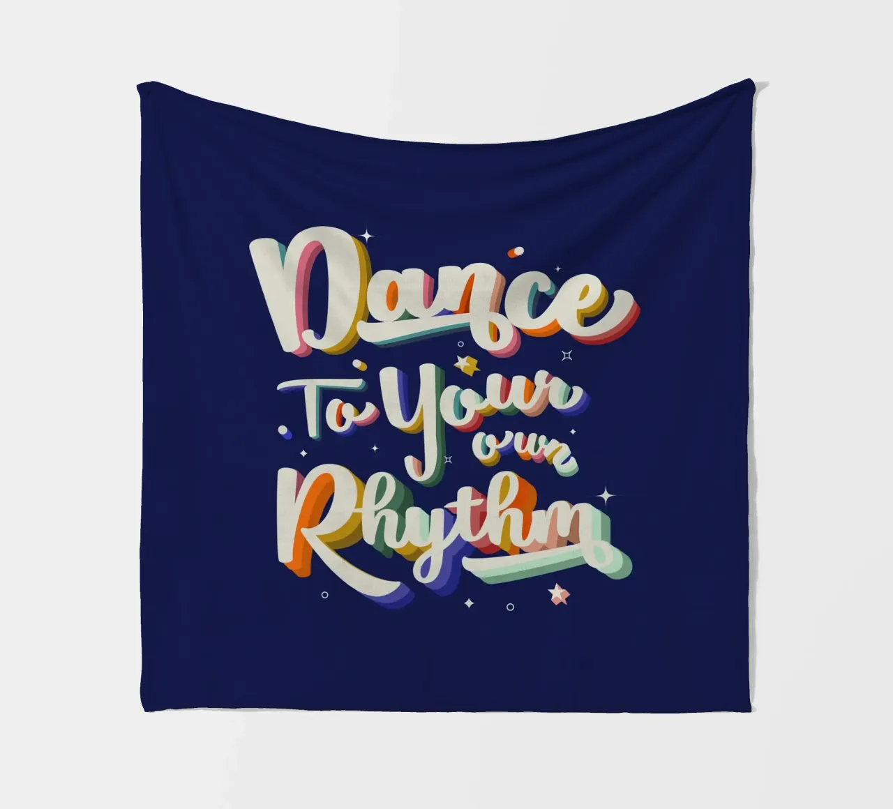 Tanze zu deinem eigenen Rhythmus Retro Bright Text Fleecedecke von showmemars