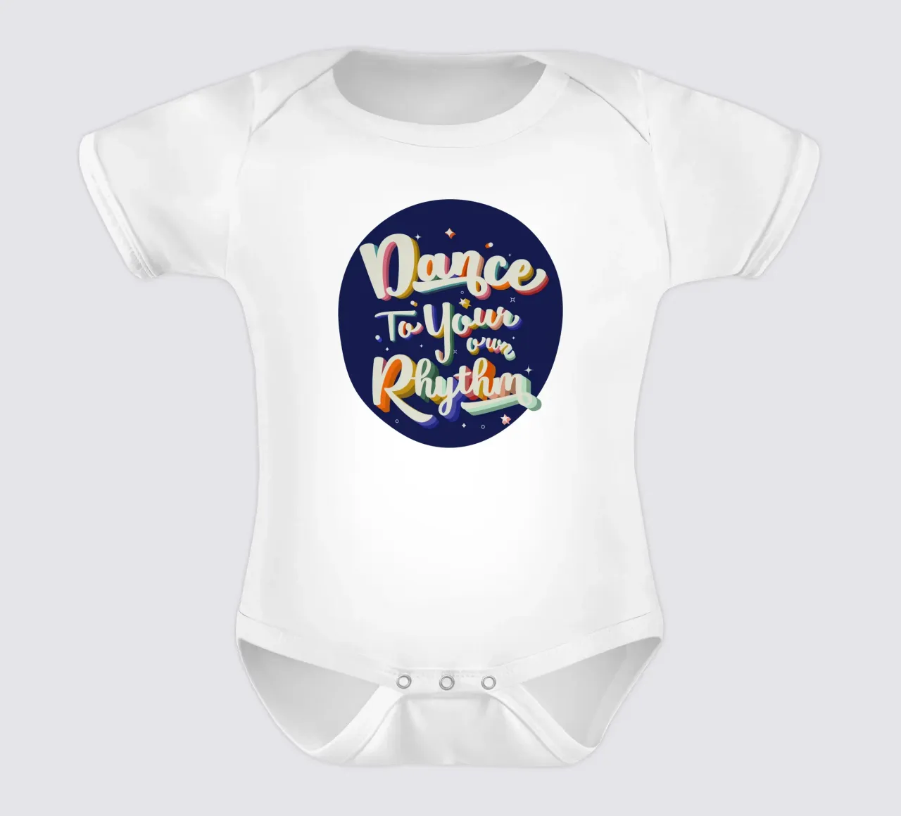 Tanze zu deinem eigenen Rhythmus Retro Bright Text Kurzarm Babybody von showmemars