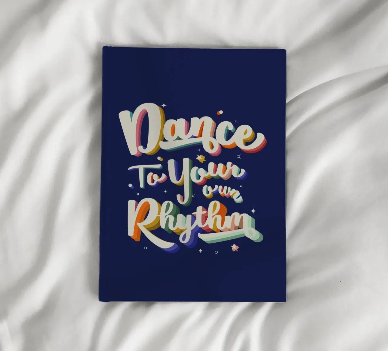 Dance to Your Own Rhythm Retro Bright Text notebook by showmemars
