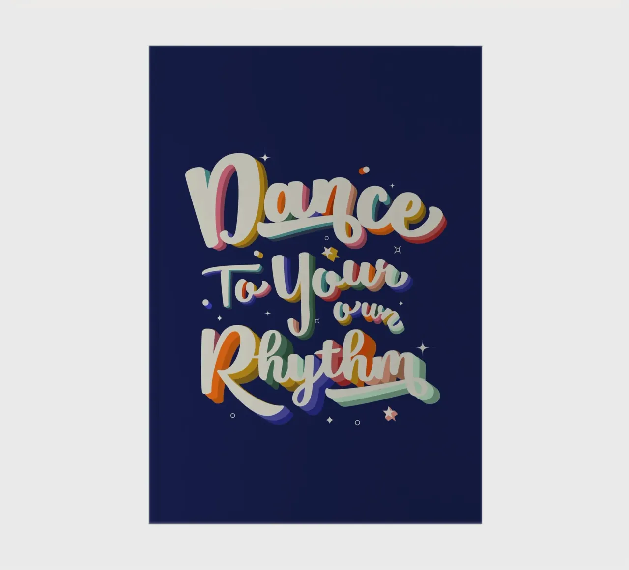 Dance to Your Own Rhythm Retro Bright Text notebook by showmemars