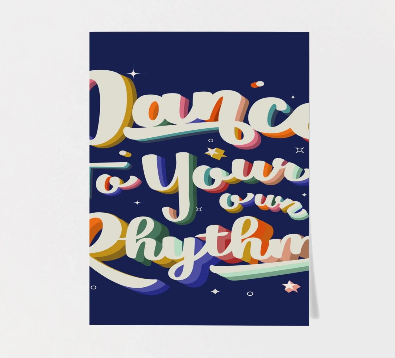 Dance to Your Own Rhythm Retro Bright Text sticker sheet by showmemars