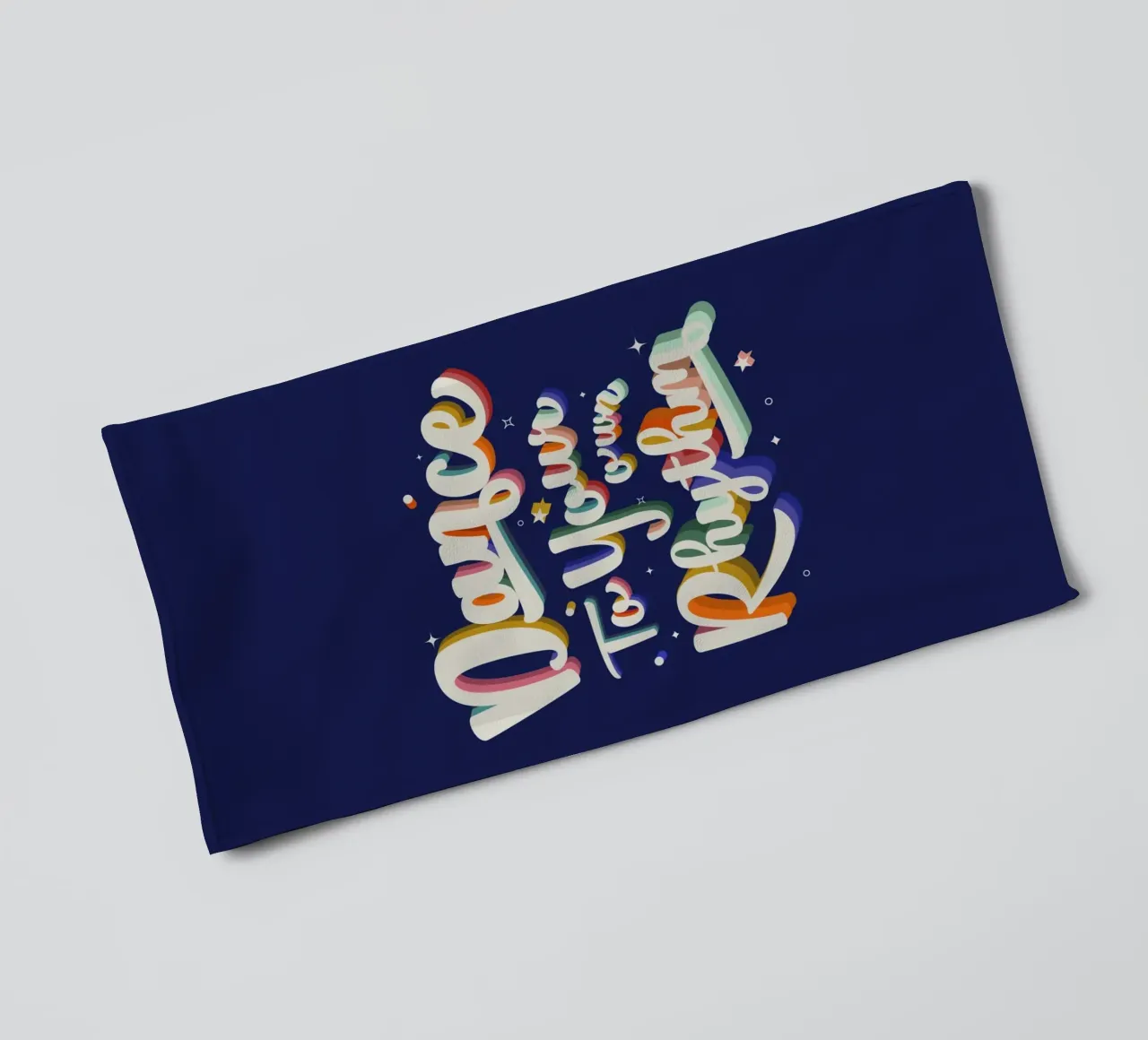 Tanze zu deinem eigenen Rhythmus Retro Bright Text Handtuch von showmemars
