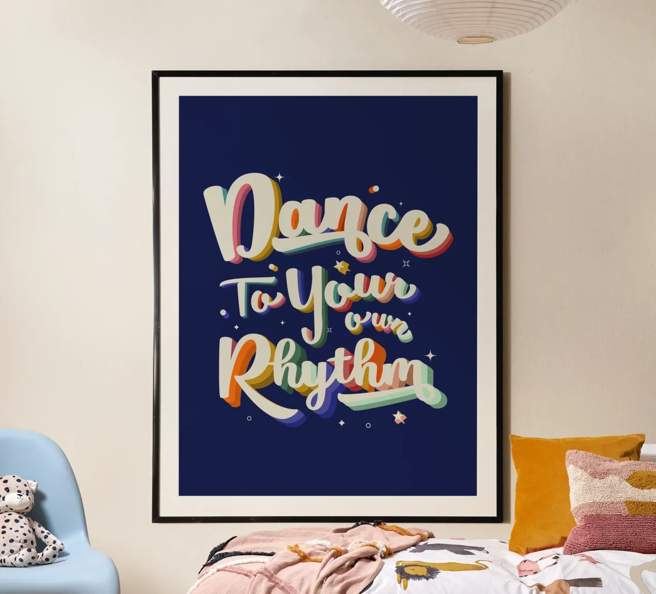 Balla al tuo ritmo Testo brillante retrò poster da showmemars