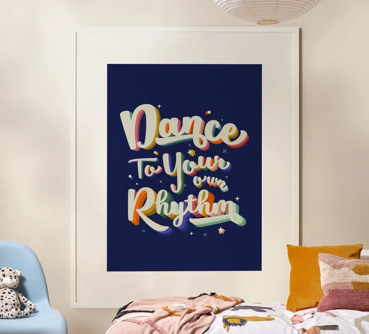 Balla al tuo ritmo Testo brillante retrò poster da showmemars