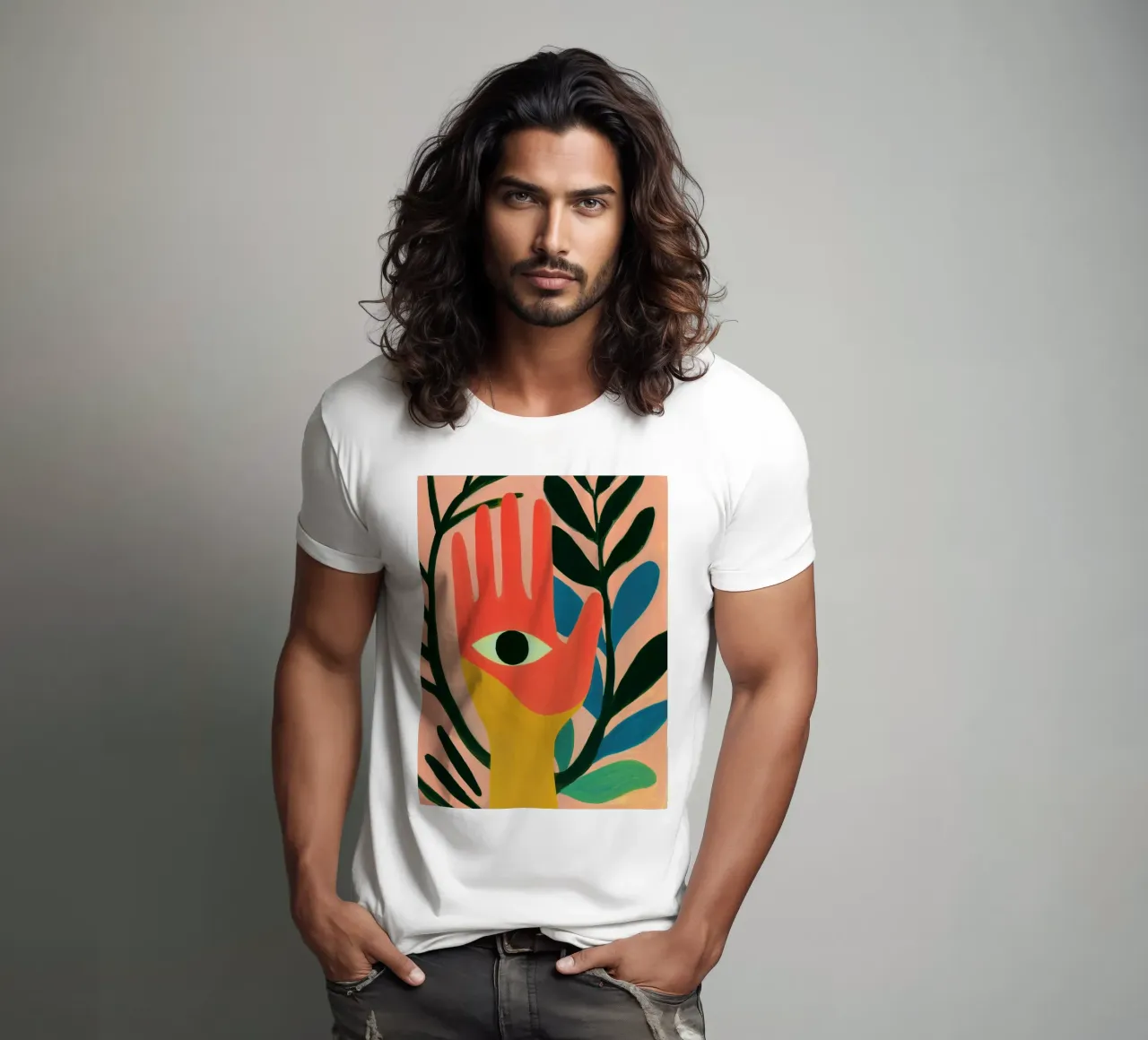 Hamsa - la mano di Fatima - simbolo di consapevolezza t-shirt da Autofocus