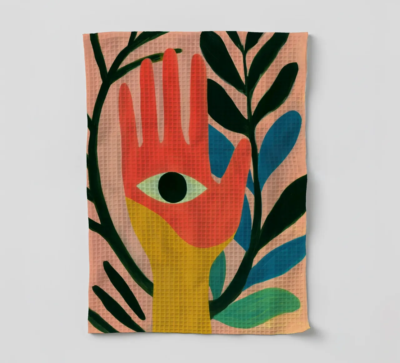 Hamsa - La main de Fatima | Symbole de la vigilance torchon de Autofocus