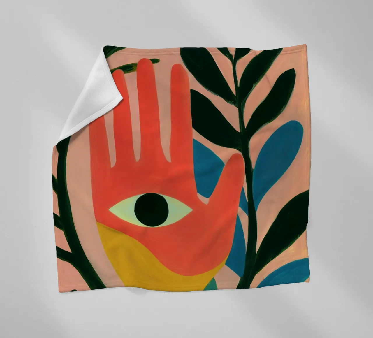 Hamsa - la mano di Fatima - simbolo di consapevolezza coperta in pile da Autofocus