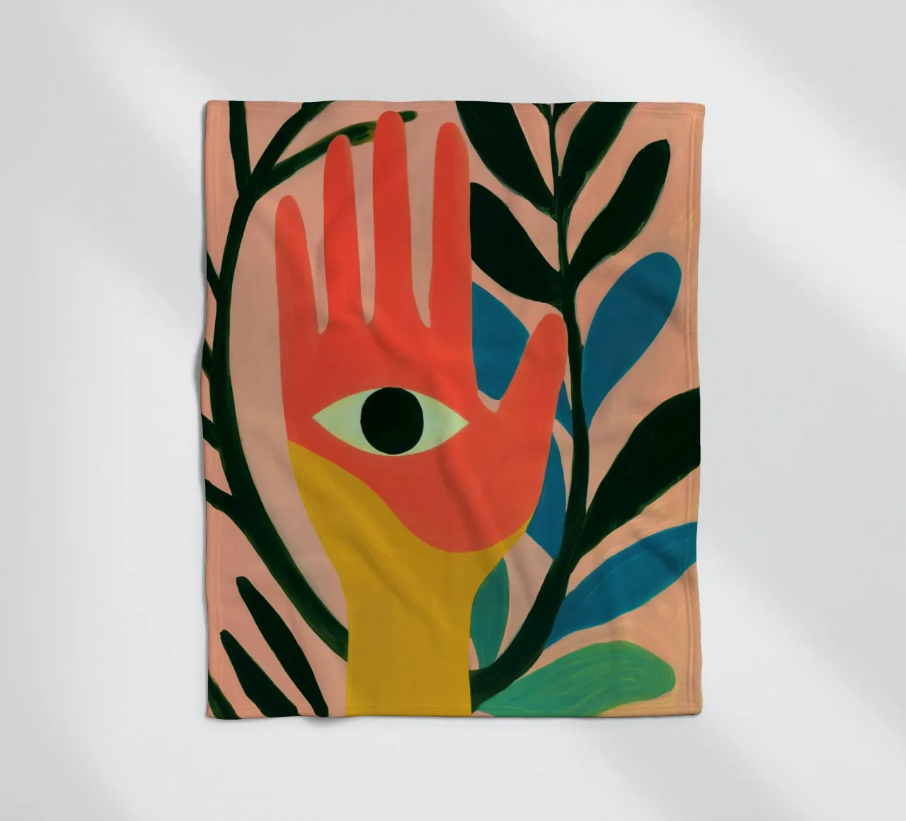 Hamsa - la mano di Fatima - simbolo di consapevolezza coperta in pile da Autofocus
