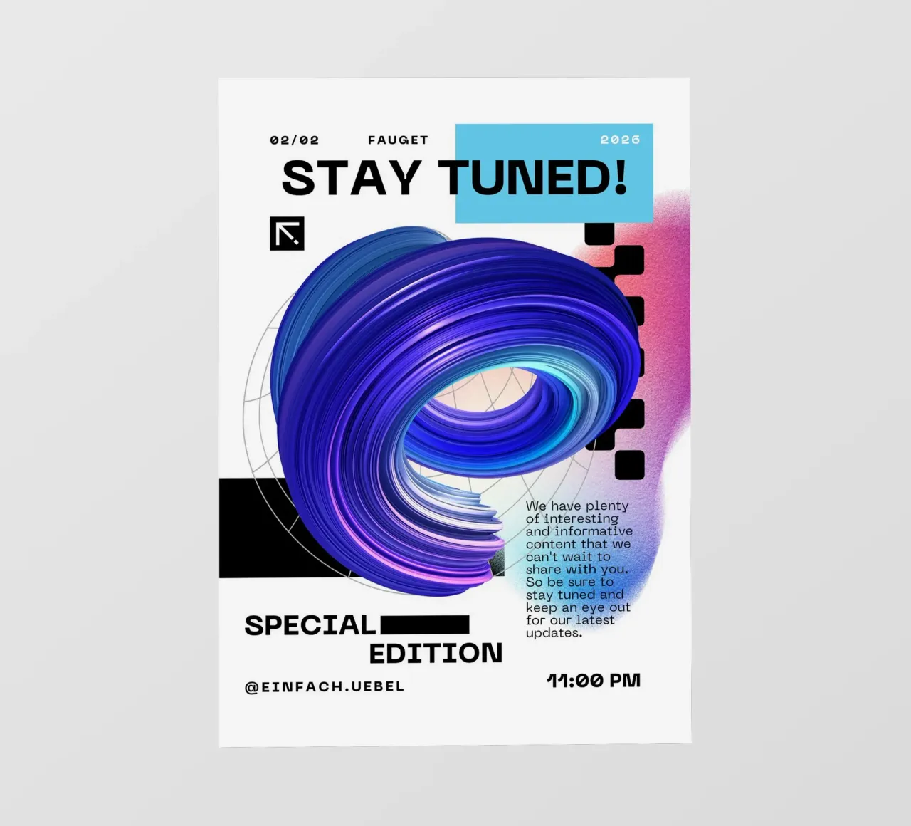 STAY TUNED telo in pvc da Einfach Uebel