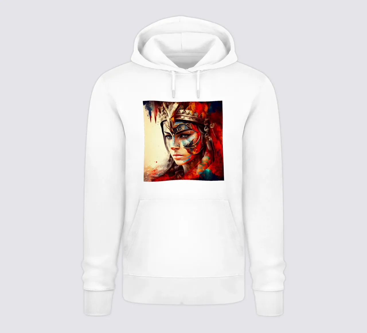 Poderosa mujer guerrera sudadera con capucha de Chromatic Fusion Studio