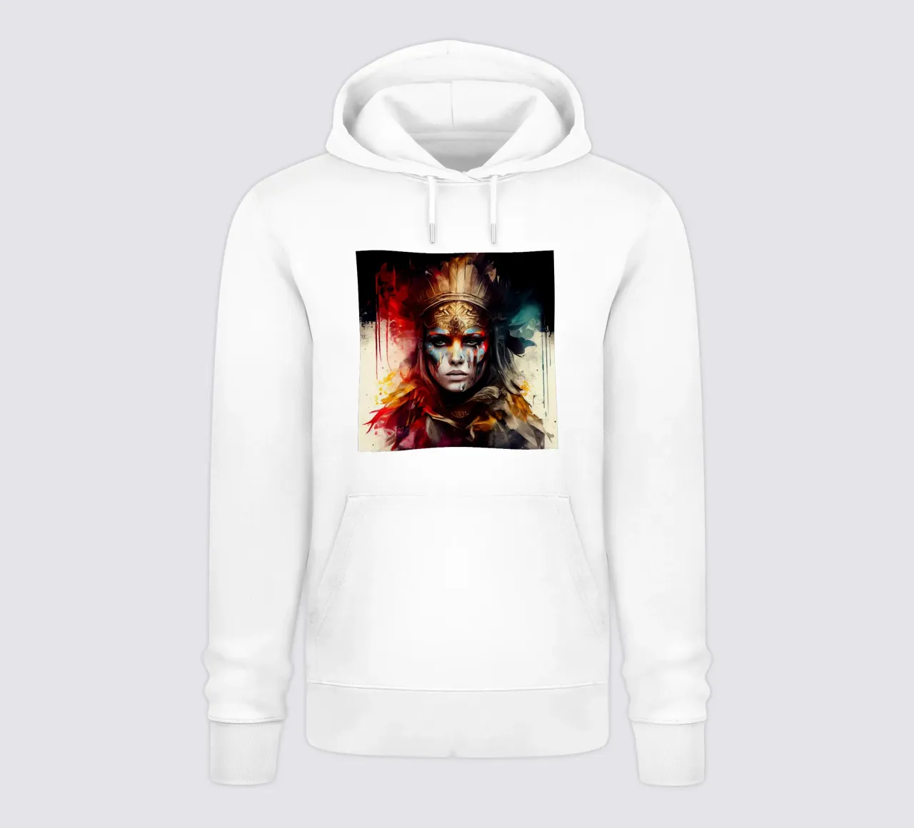 Poderosa mujer guerrera sudadera con capucha de Chromatic Fusion Studio