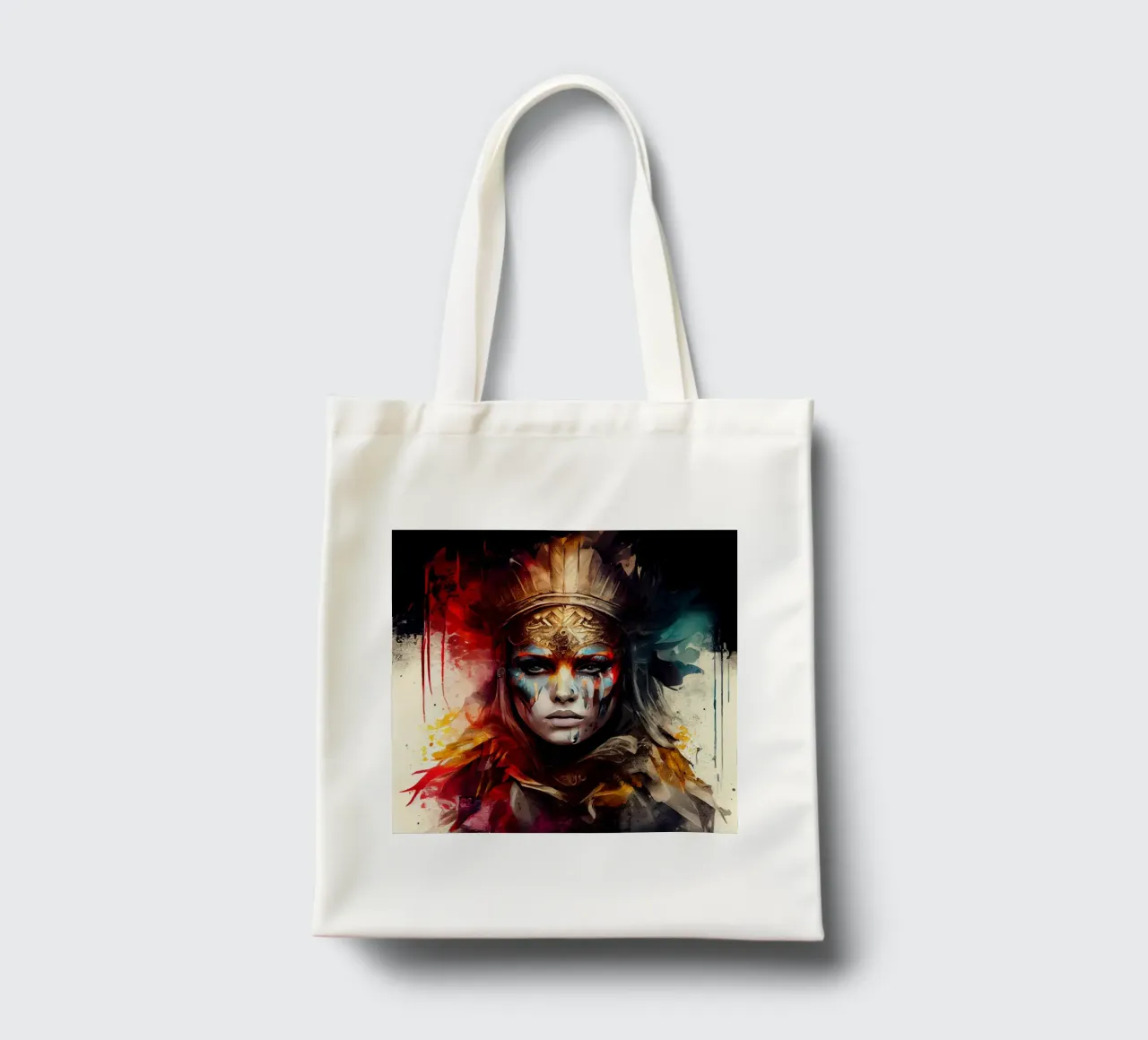 Powerful Warrior Woman tote bag by Chromatic Fusion Studio