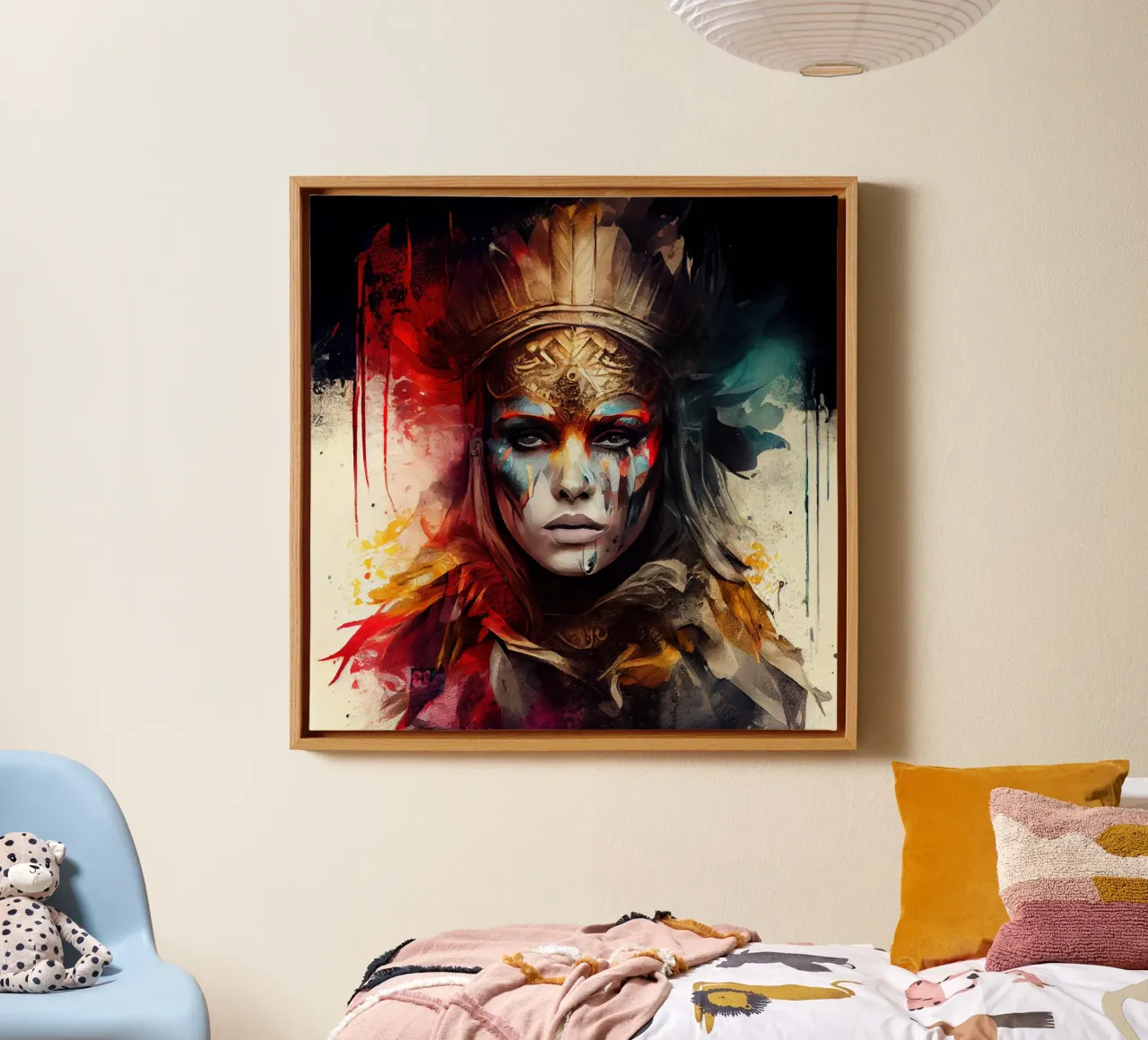 Krachtige Krijgerin canvas van Chromatic Fusion Studio