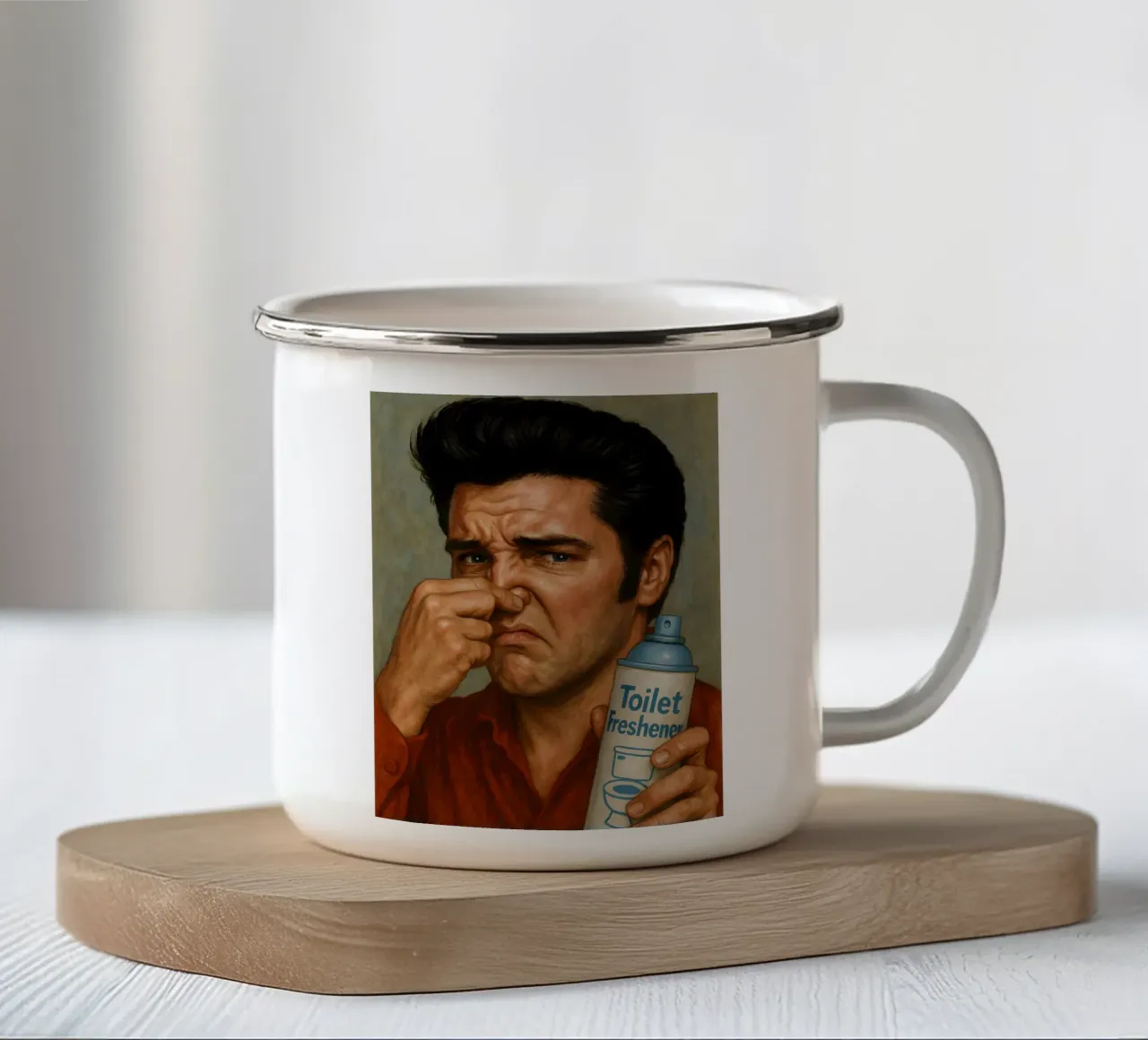 Elvis Presley: un bagno divertente tazza in smalto da ARTOMATIC