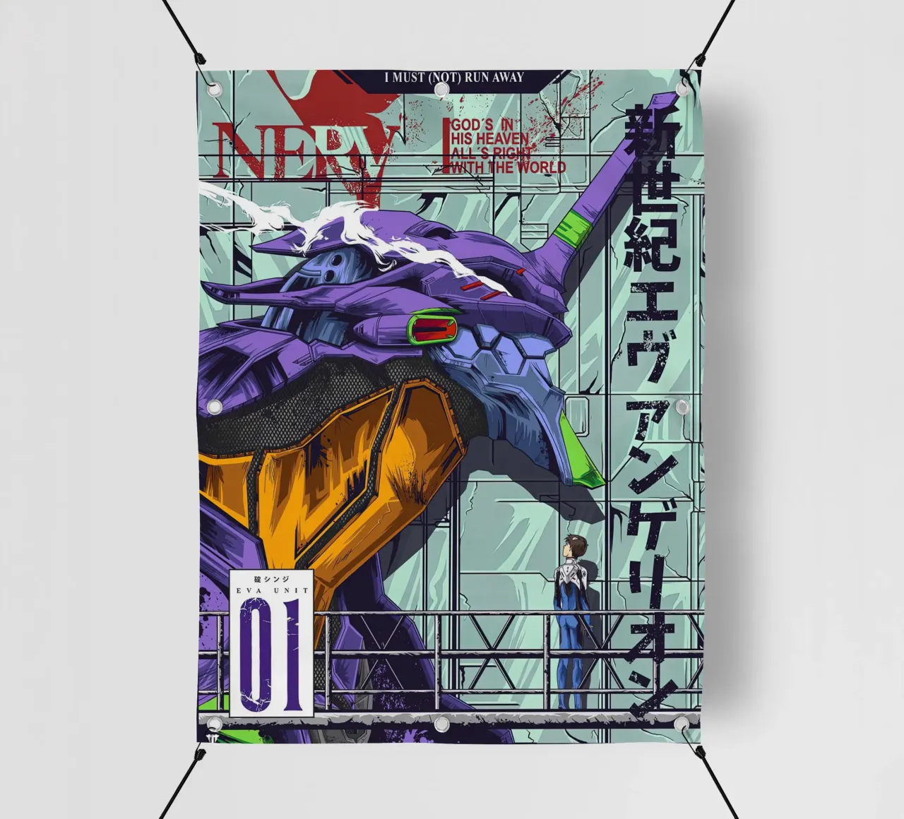 Evangelion - EVA 01 Poster a colori telo in pvc da MERRSHOP