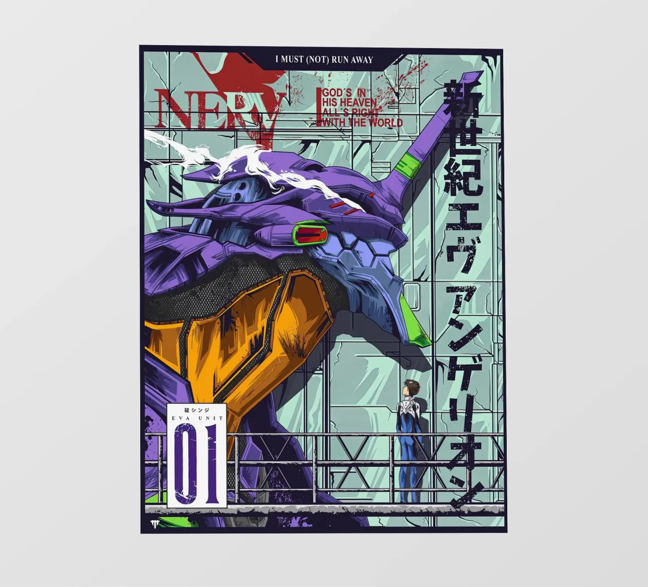 Evangelion - EVA 01 Poster a colori telo in pvc da MERRSHOP