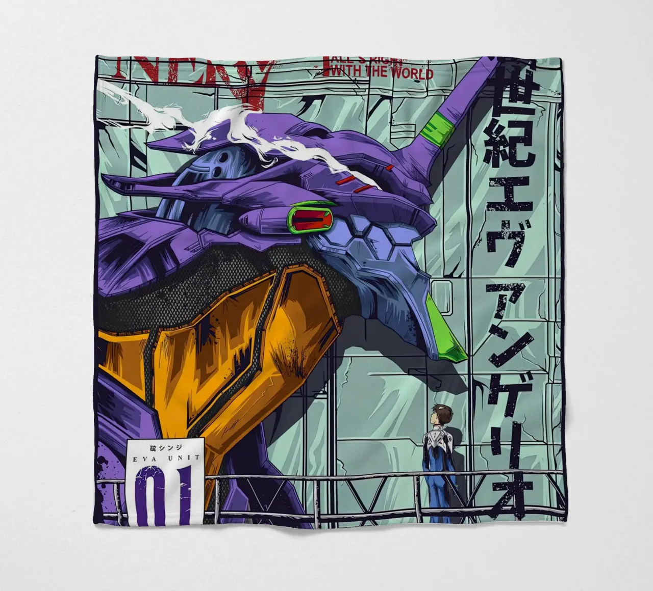 Evangelion - EVA 01 Poster a colori coperta in pile da MERRSHOP