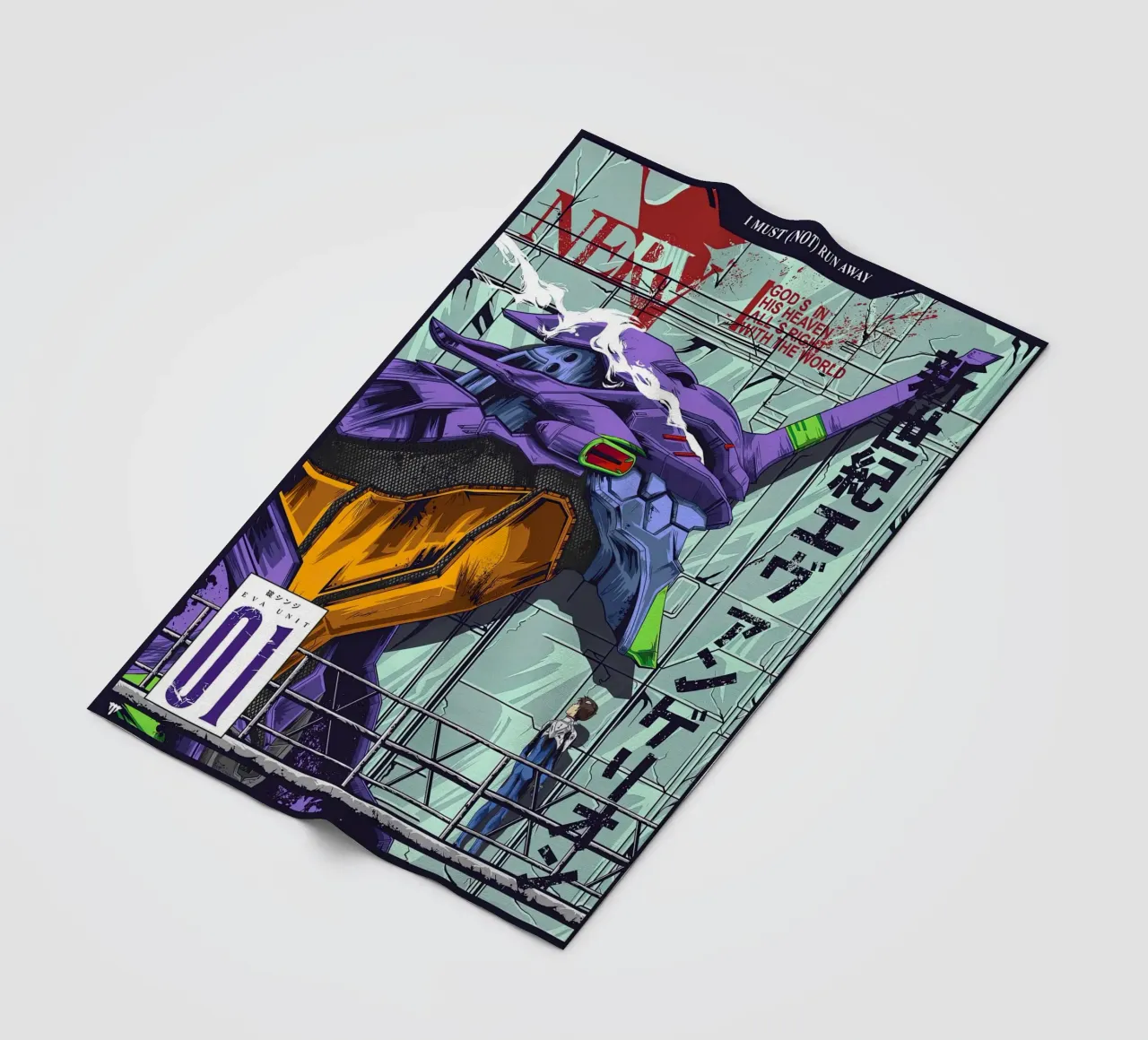 Evangelion - EVA 01 Poster a colori coperta in pile da MERRSHOP