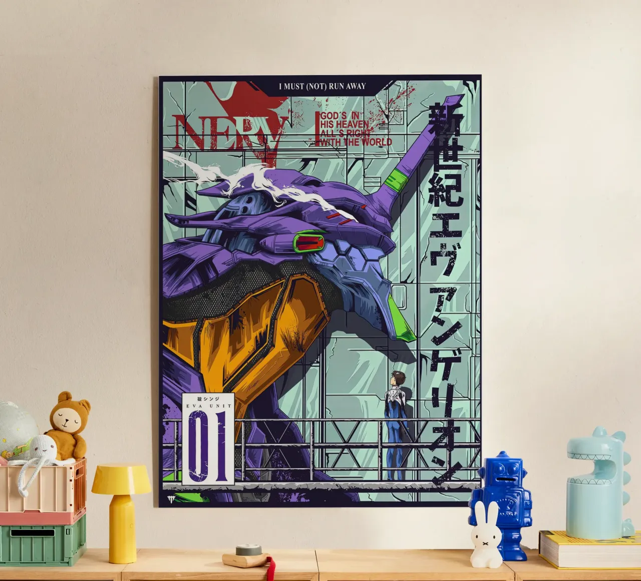 Evangelion - EVA 01 Poster a colori plexiglass da MERRSHOP