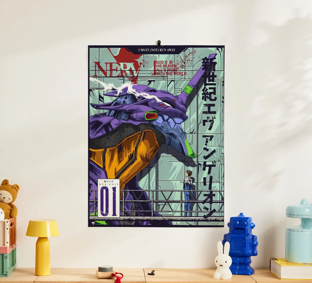 Evangelion - EVA 01 Poster a colori poster con telaio in plastica da MERRSHOP