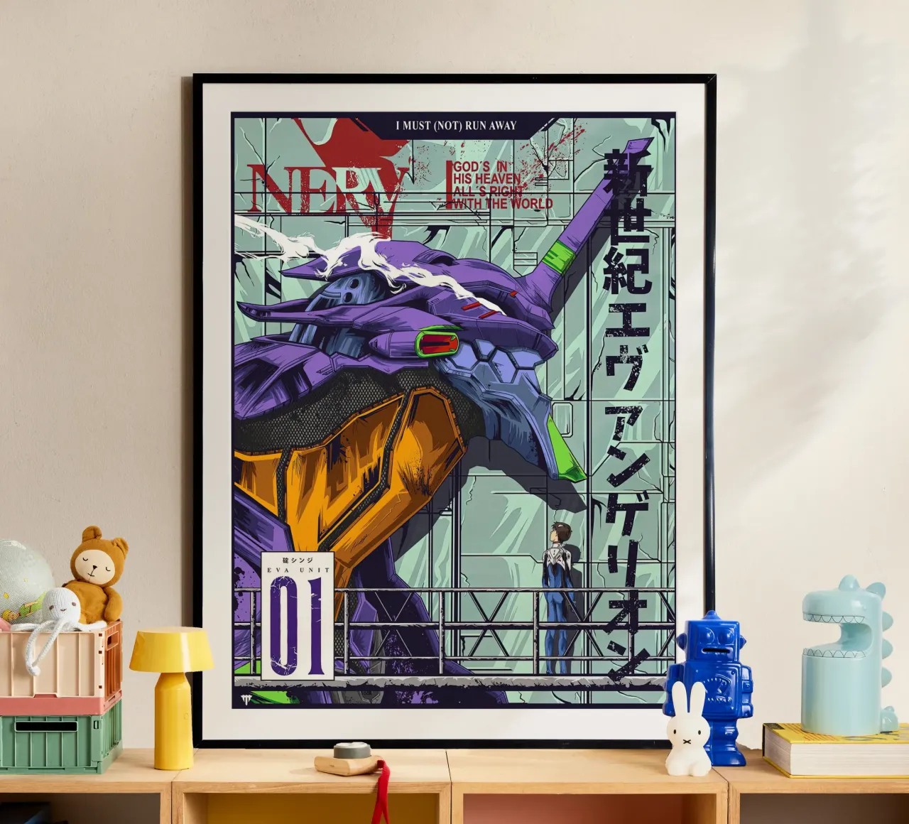 Evangelion - EVA 01 Poster a colori poster con telaio in plastica da MERRSHOP
