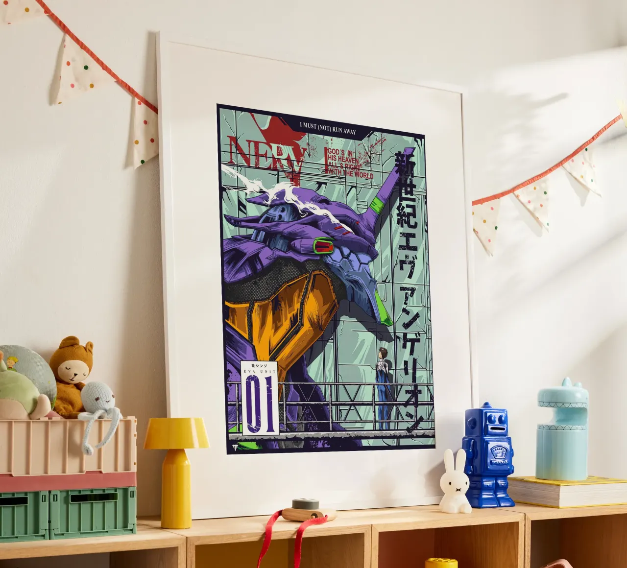 Evangelion - EVA 01 Poster a colori poster con telaio in plastica da MERRSHOP