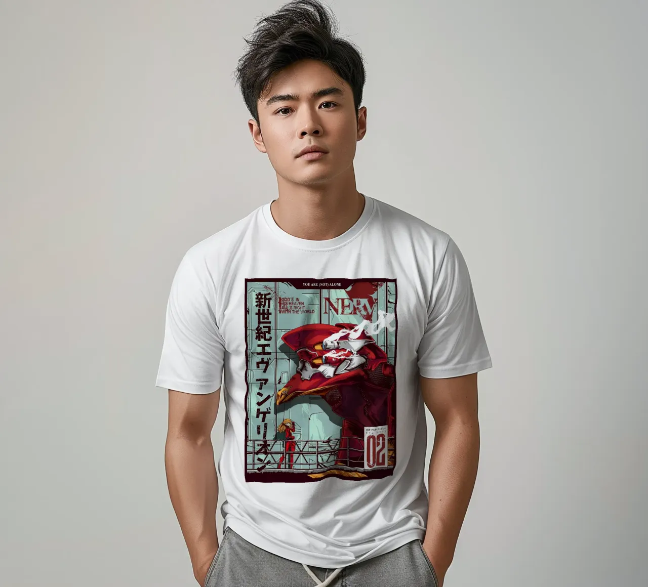 Evangelion - EVA 02 Color Poster t-shirt by MERRSHOP