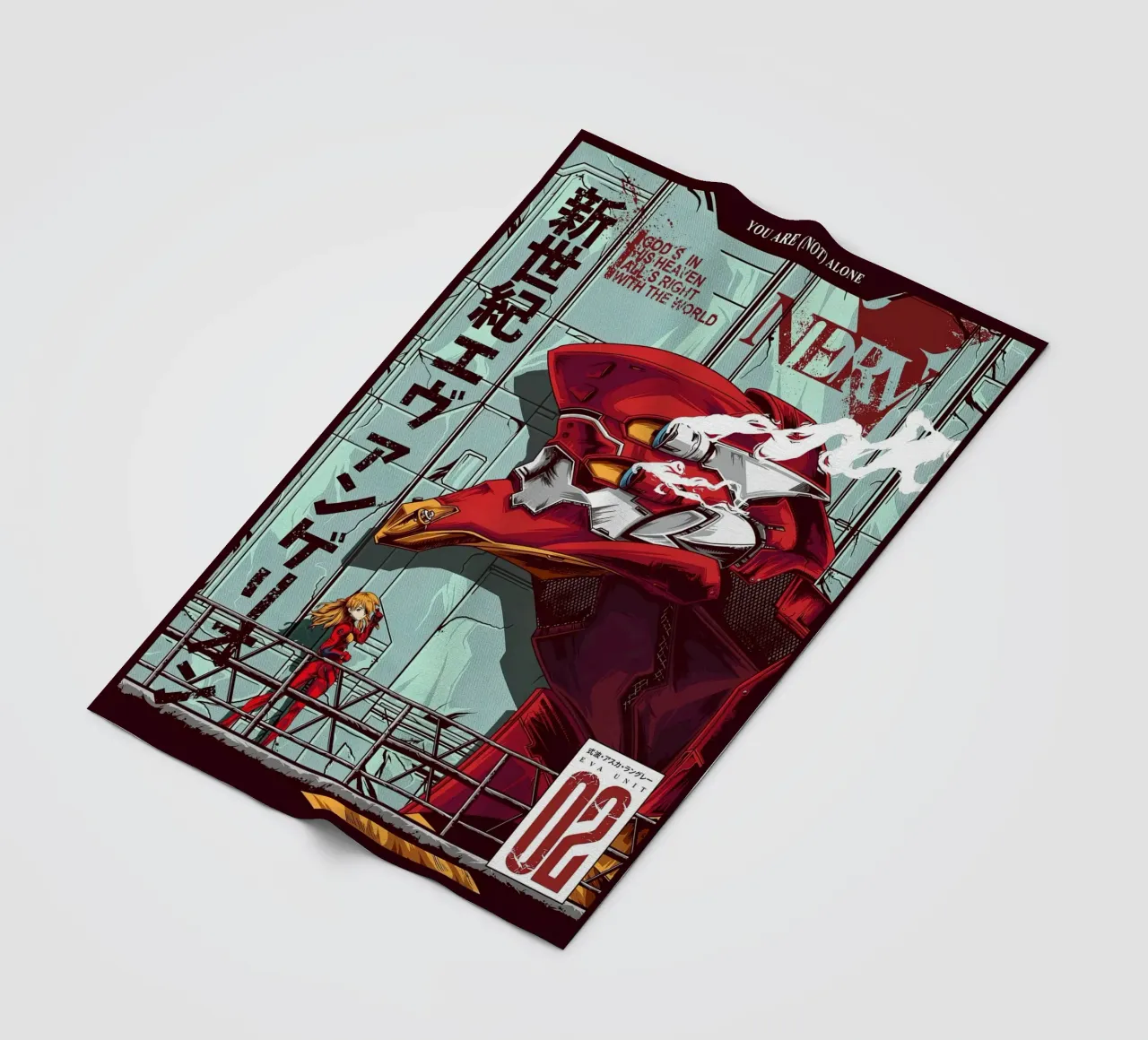 Evangelion - Poster a colori EVA 02 coperta in pile da MERRSHOP