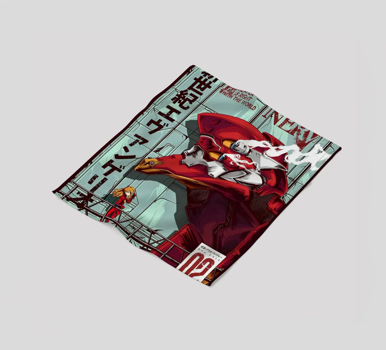 Evangelion - Poster a colori EVA 02 coperta in pile da MERRSHOP