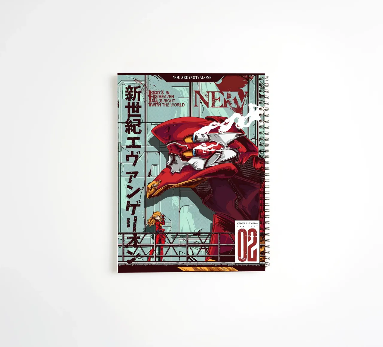 Evangelion - EVA 02 Color Poster spiral notebook by MERRSHOP