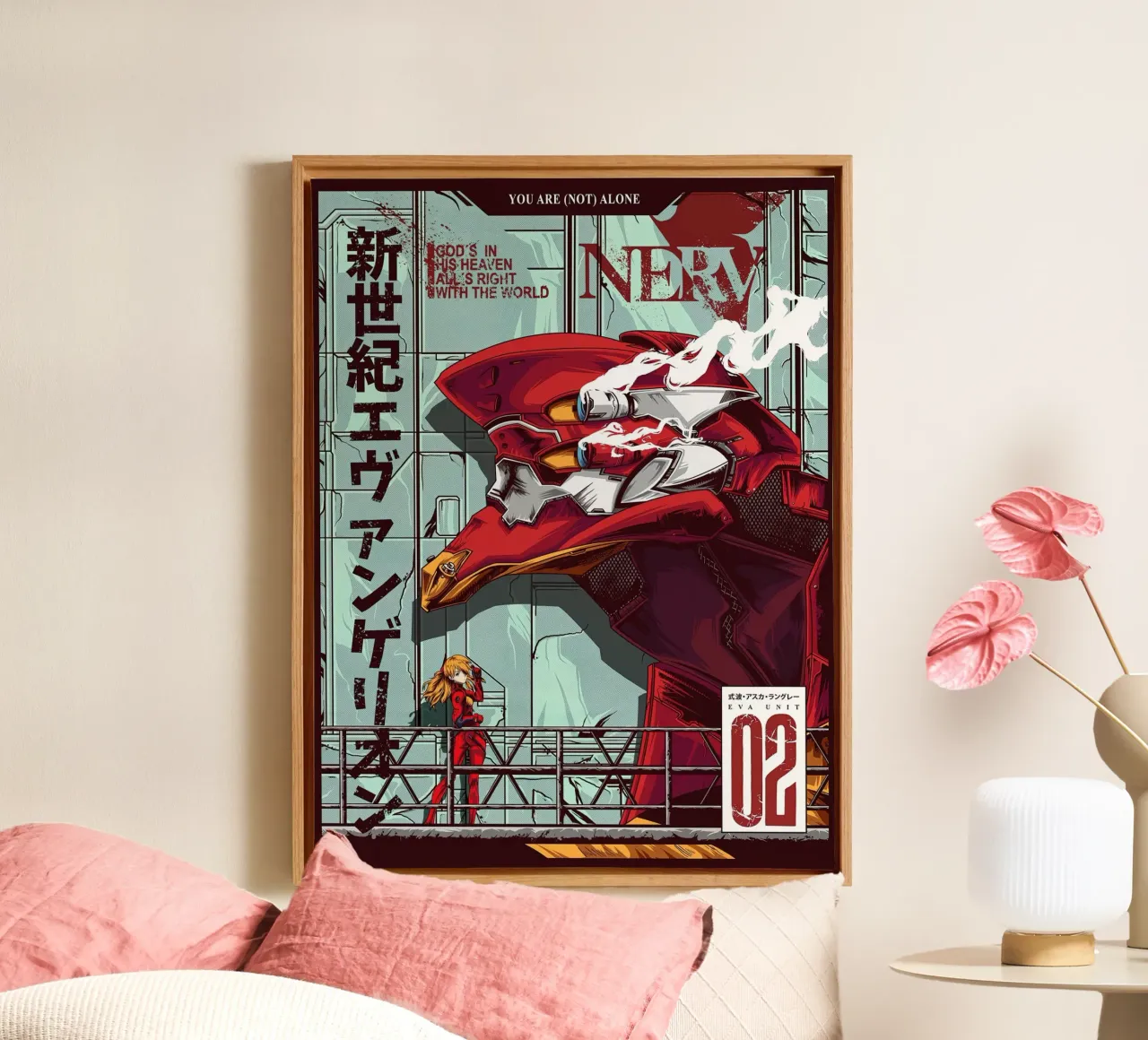Evangelion - EVA 02 Color Poster canvas by MERRSHOP